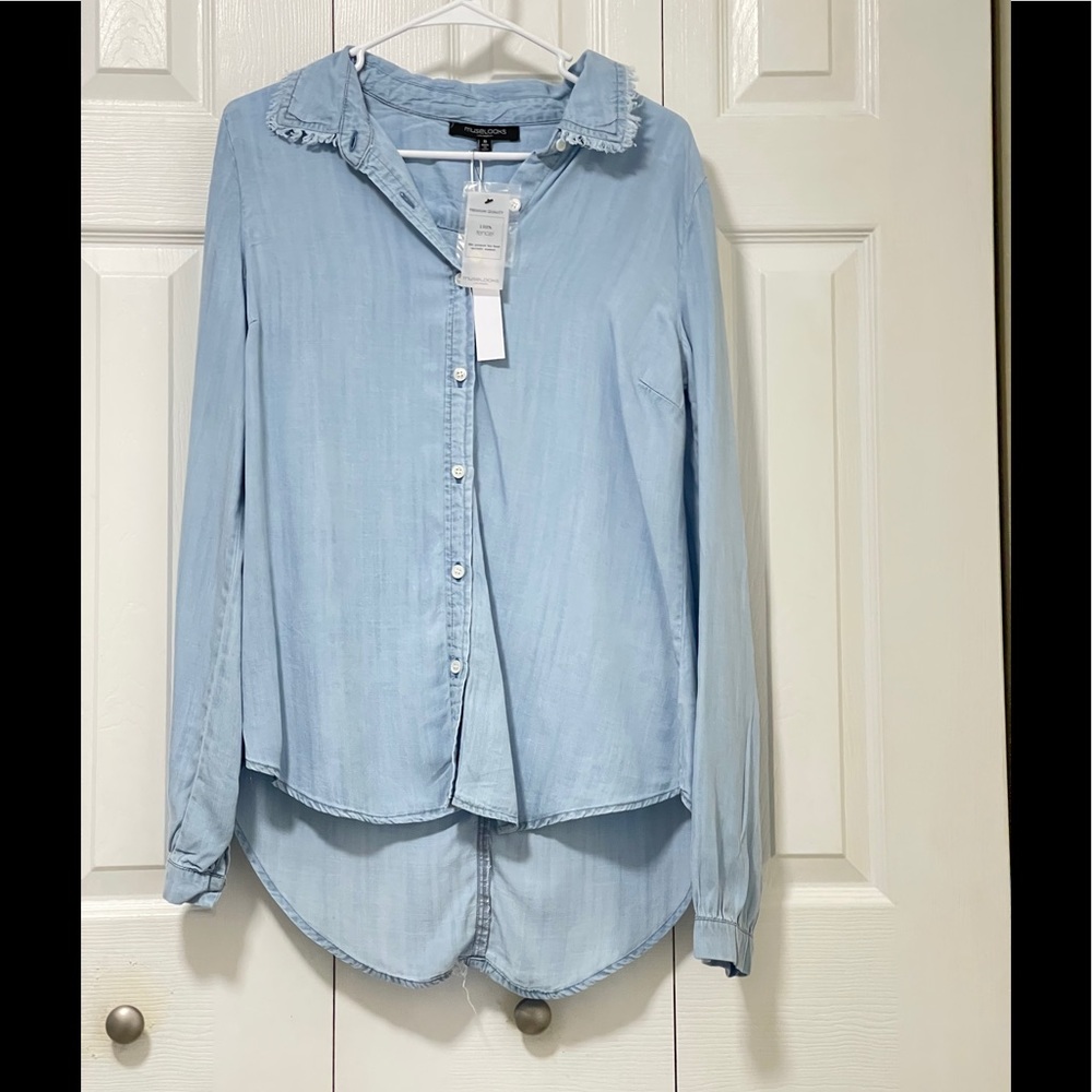Raw Edge Denim Shirt
